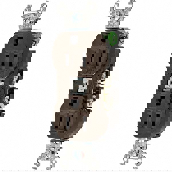 Straight Blade Duplex Receptacle: NEMA 5-15R, 15 Amps, Self-Grounding
